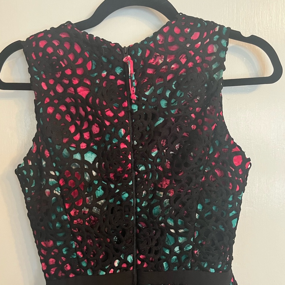 Wolven by Anthropologie Black Lace Overlay Party Dress - Picture 4 of 8